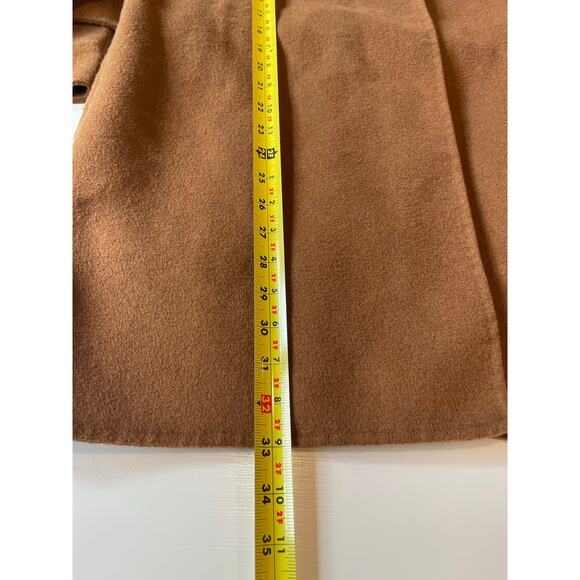 Rachel Zoe Wool Blend Coat Brown Belted Pockets Sz M Outdoor Winter Warm - Picture 12 of 12